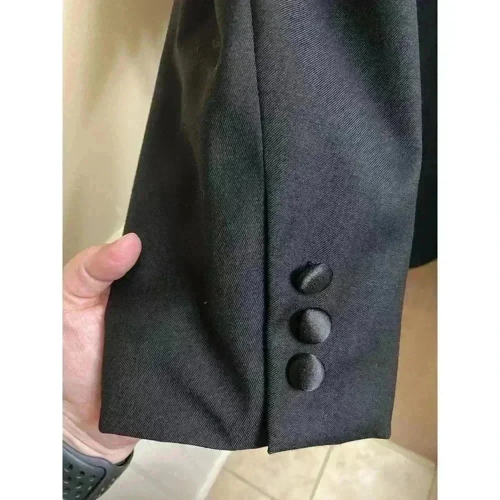 Barassi Merino Wool Men's Black Blazer Jacket Size 42R Performa Stretch *Read*